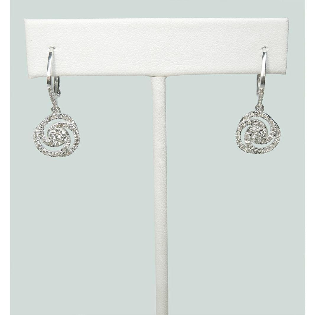 3 Ct Round Diamond Natural Circle Drop Dangle Earring 14K Gold