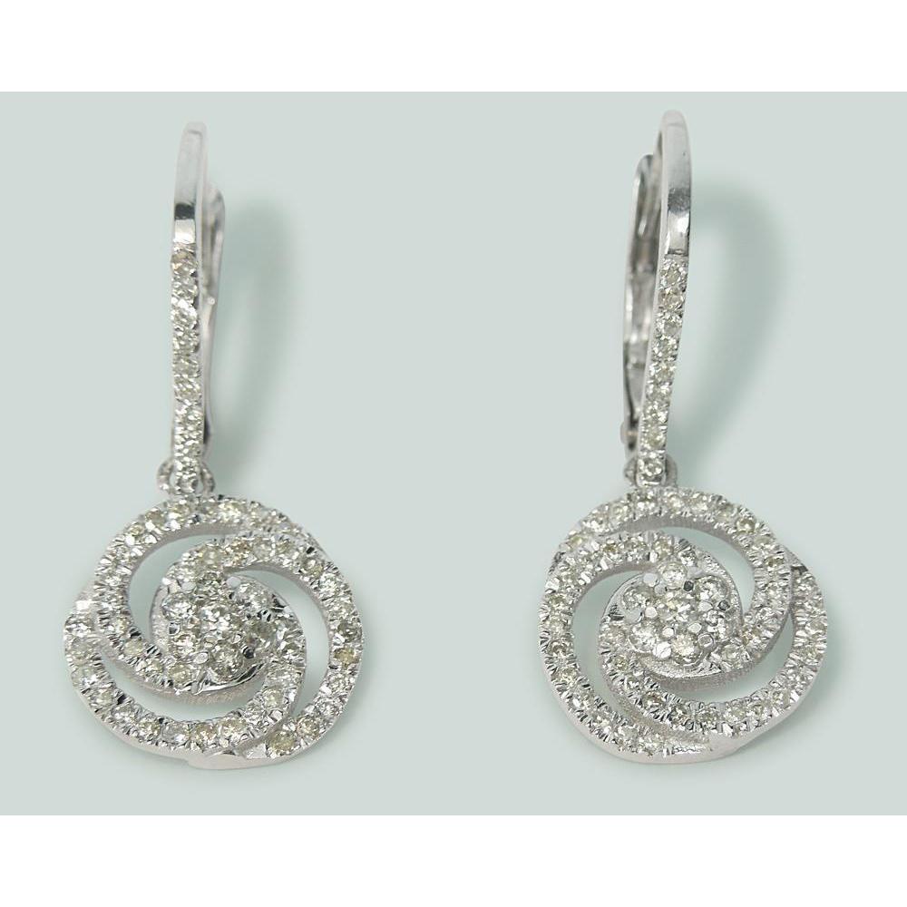 3 Ct Round Diamond Natural Circle Drop Dangle Earring 14K White Gold