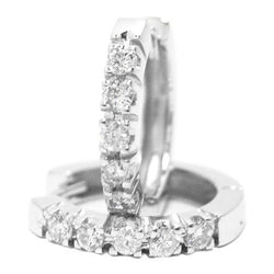 3 Ct Round Diamond Women Hoop  Natural Earring 14K White Gold New