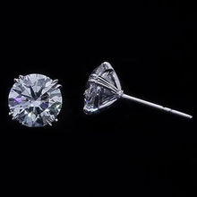 3 Ct Solitaire Round Cut Real Diamond Studs Earring White Gold Women