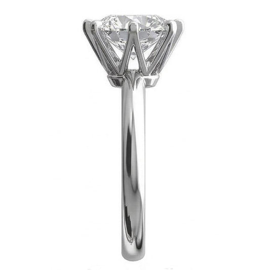3 Ct Solitaire Round Natural Earth Mined Diamond Engagement Ring White Gold
