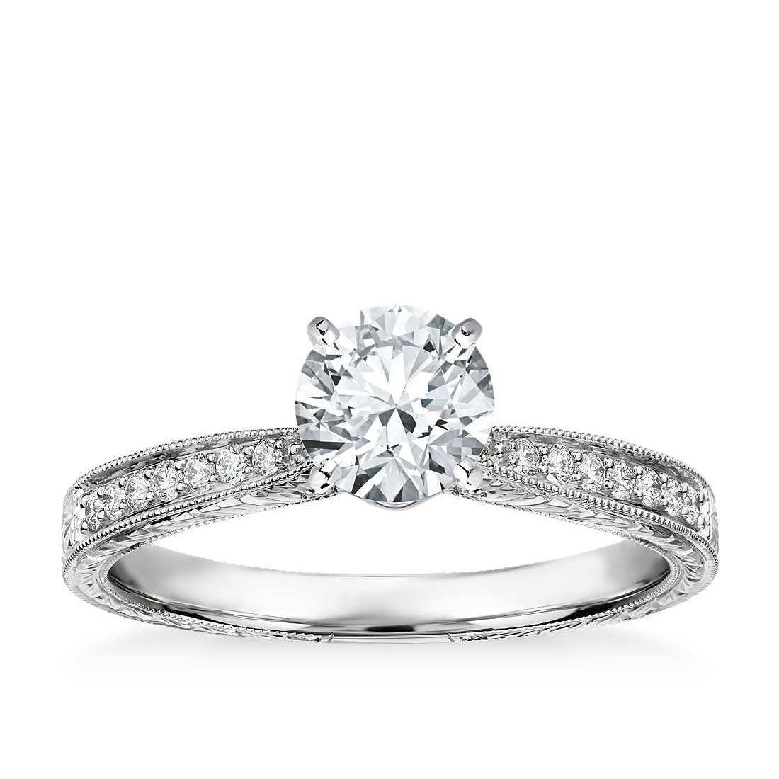 3 Ct Solitaire With Accents Genuine Round Cut Diamonds Wedding Ring