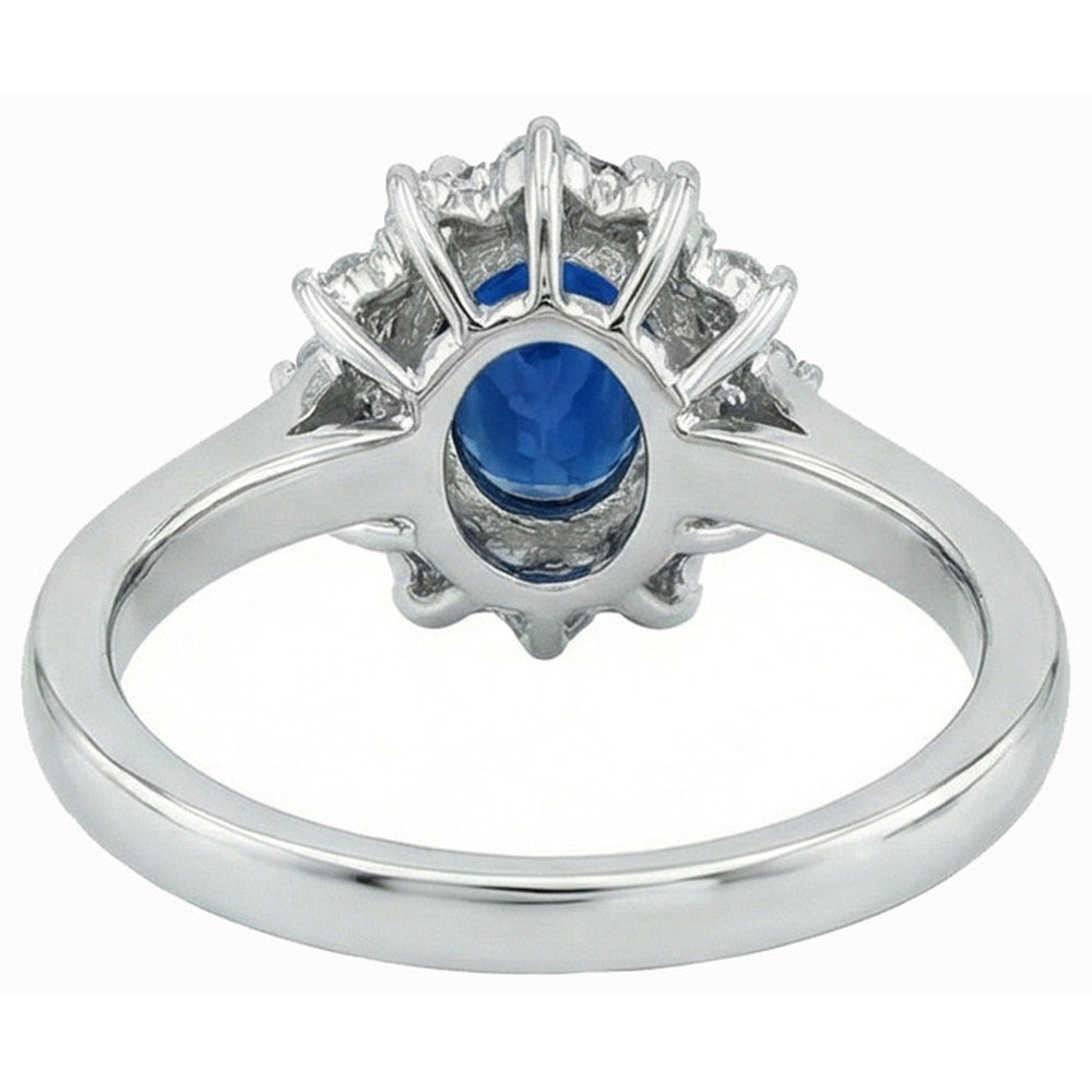 3 Ct Sri Lankan Sapphire With Natural Earth Mined DIAMOND ( NOT LAB GROWN )s Ring White Gold 14K