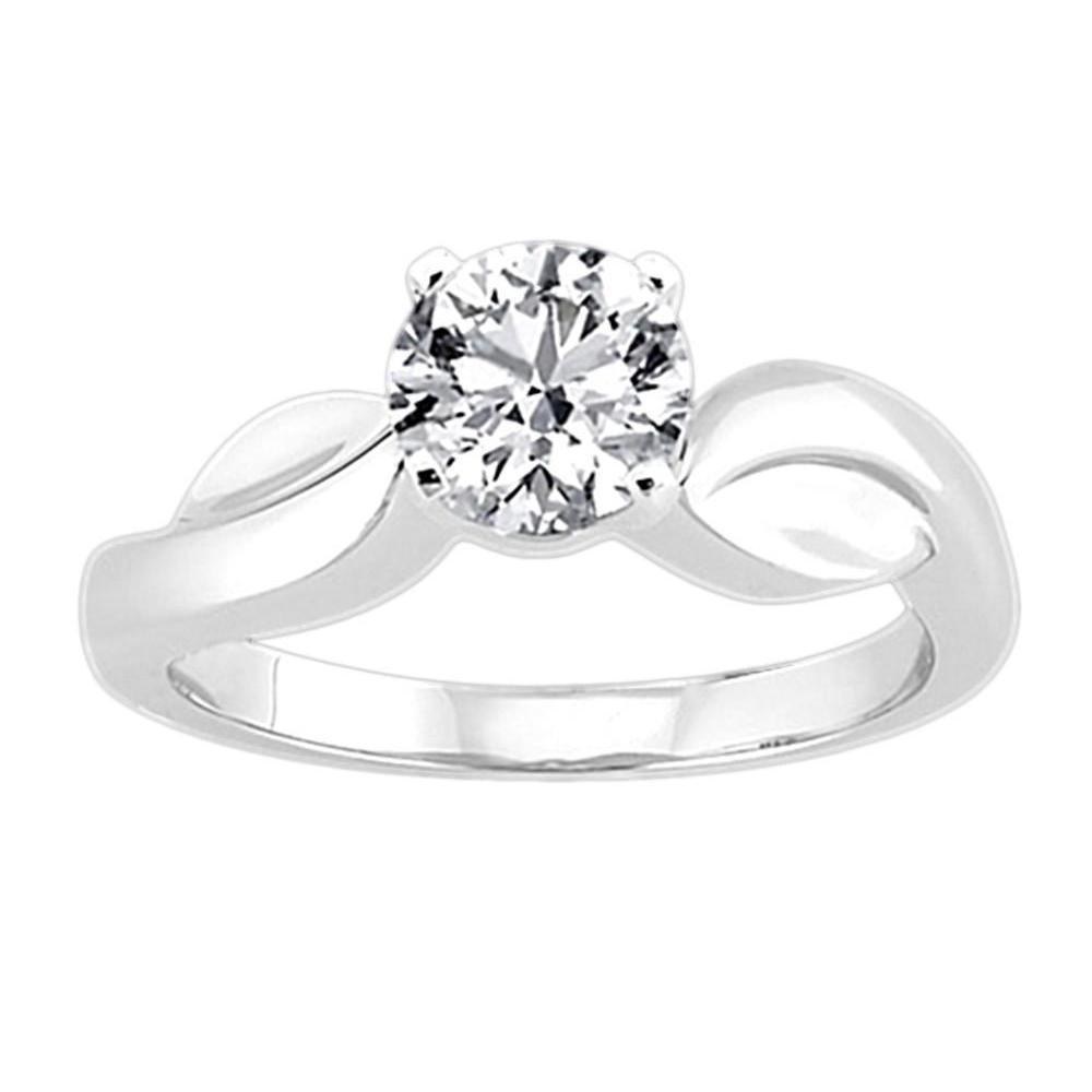3 Ct. Round Genuine Diamond Solitaire Fancy Ring White Gold 14K New