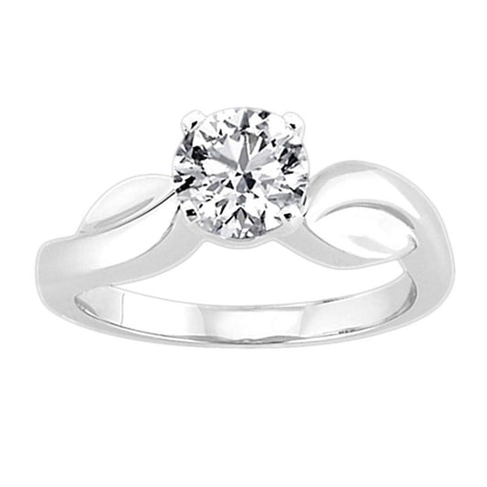 3 Ct. Round Genuine Diamond Solitaire Fancy Ring White Gold 14K New