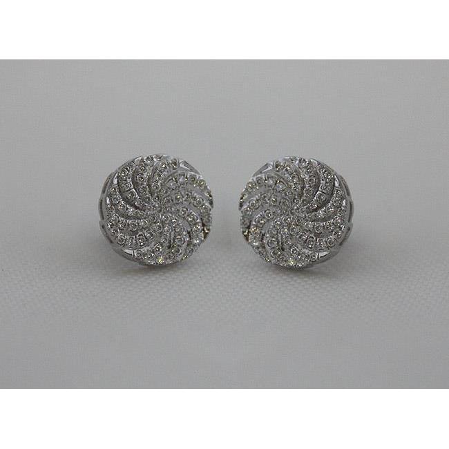 3 Ct. Round Natural Diamonds Stud Earrings 