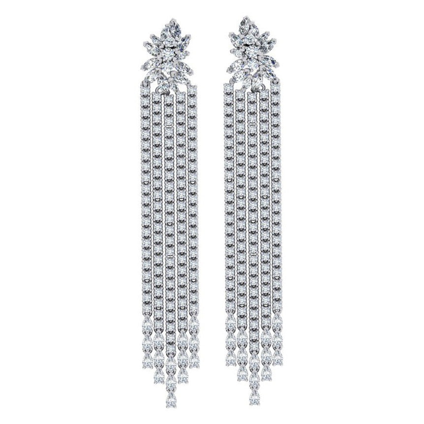 3 Inches Chandelier Earrings Diamonds