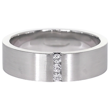 3 Natural Earth Mined Diamonds Tension Set Anniversary Band Thick Shank 0.15 Carats