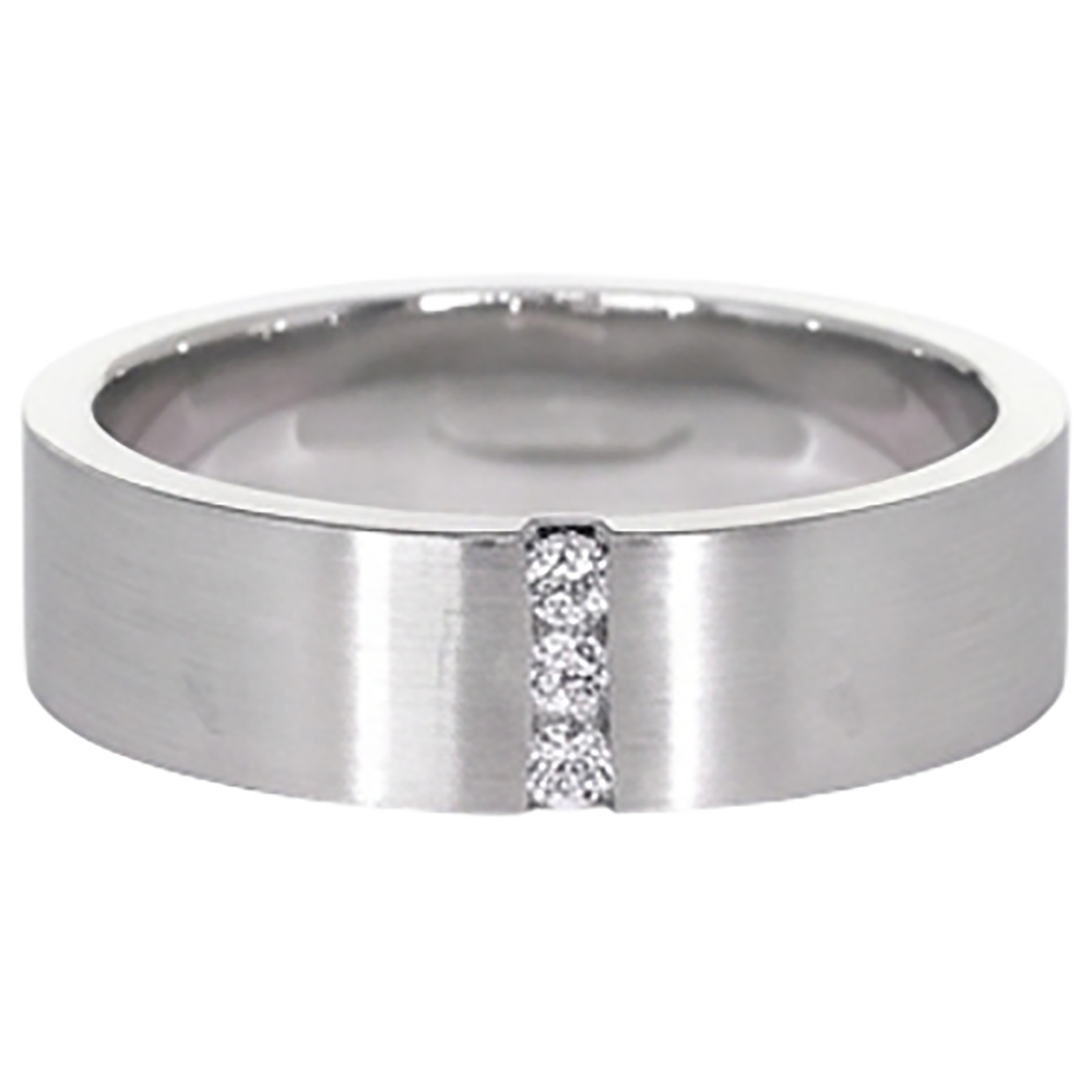 3 Natural Earth Mined Diamonds Tension Set Anniversary Band Thick Shank 0.15 Carats