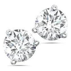 3 Prong Martini Genuine Diamond Studs