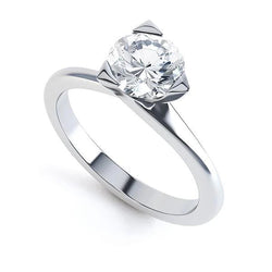3 Prong Set Round 1.75 Carats Real Diamond Solitaire Ring White Gold 14K