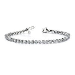 3 Prong Setting Tennis Bracelet 6.75 Ct Round Brilliant Cut Natural Diamonds