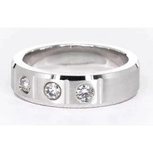 3 Round Gypsy Real Diamonds Anniversary Band White Gold 14K 0.75 Carats