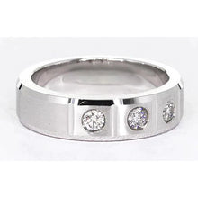 3 Round Gypsy Real Diamonds Anniversary Band White Gold 14K 0.75 Carats