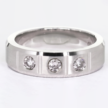 3 Round Gypsy Real Natural Earth Mined Diamonds Anniversary Band White Gold 14K 0.75 Carats