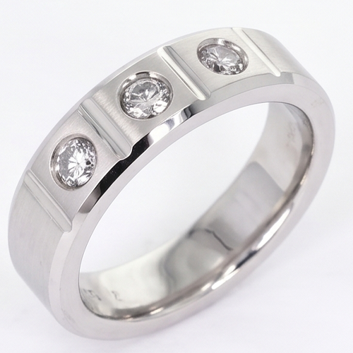 3 Round Gypsy Real Natural Earth Mined Diamonds Anniversary Band White Gold 14K 0.75 Carats