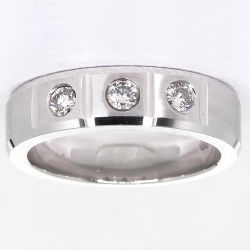 3 Round Gypsy Real Natural Earth Mined Diamonds Anniversary Band White Gold 14K 0.75 Carats