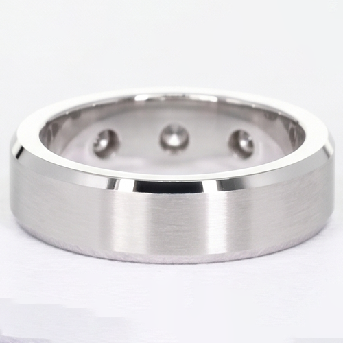 3 Round Gypsy Real Natural Earth Mined Diamonds Anniversary Band White Gold 14K 0.75 Carats