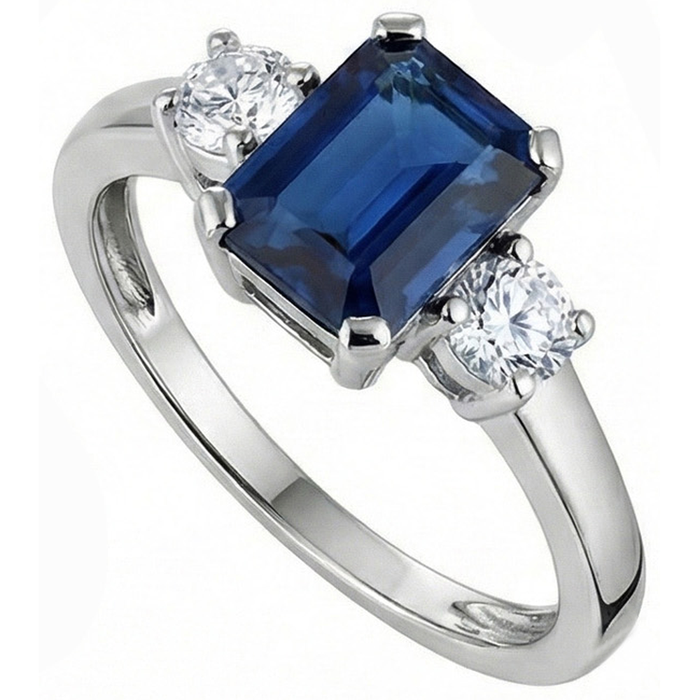 natural round sapphire 2.50ct ring side angle