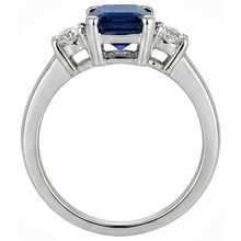 natural round sapphire 2.50ct ring profile view
