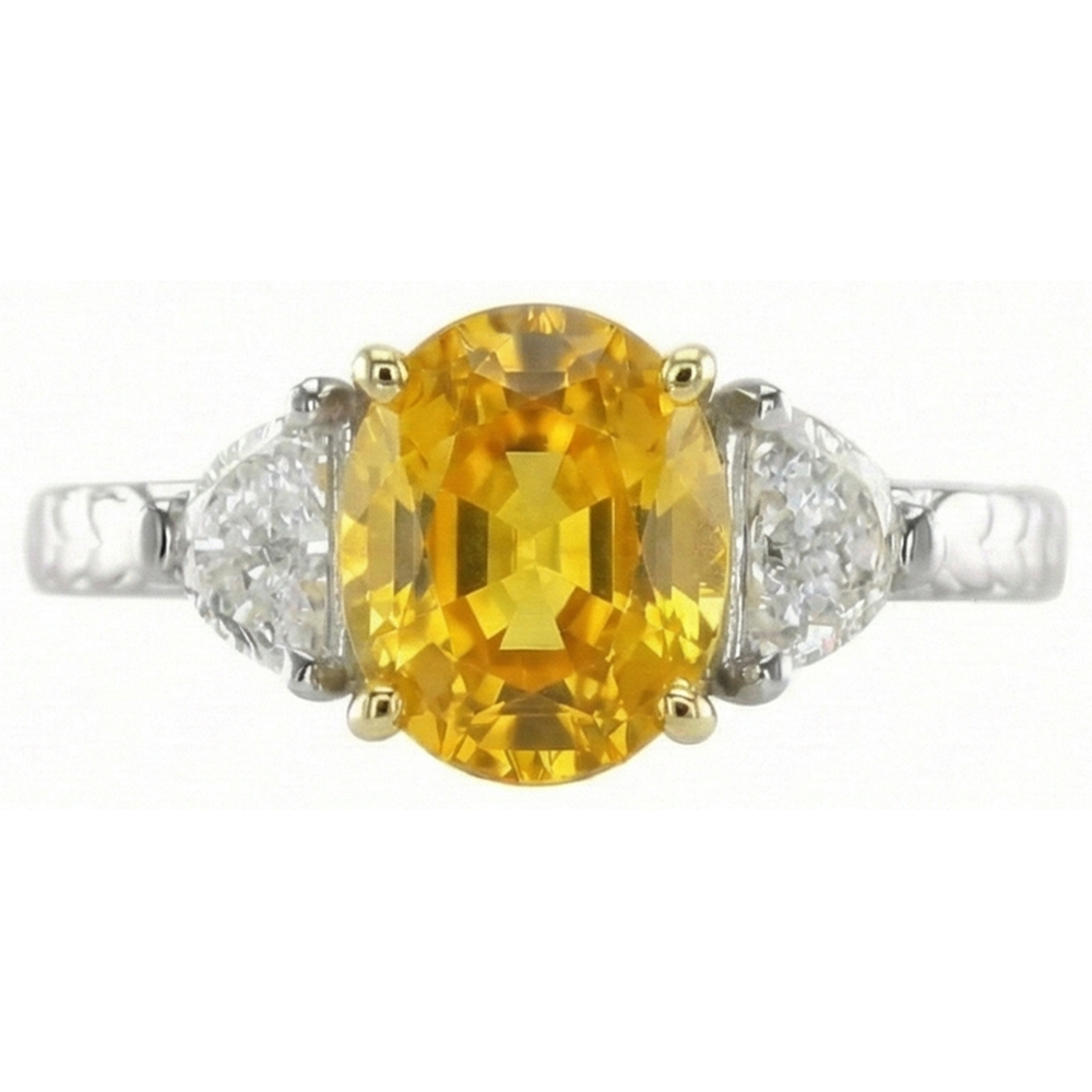 natural oval sapphire 4.50ct ring front view