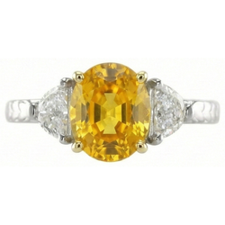 Natural Sapphire Ring 4.50ct - White Gold 14K