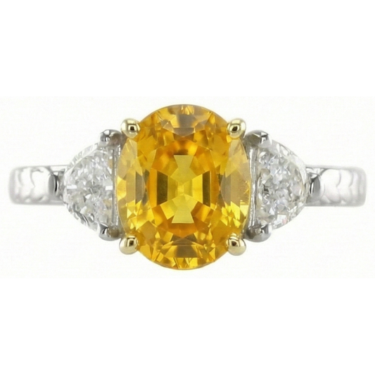 natural oval sapphire 4.50ct ring front view