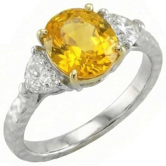 natural oval sapphire 4.50ct ring side angle