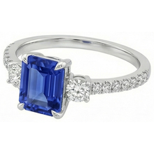 natural emerald sapphire 4.25ct ring side angle