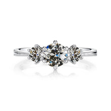 3 Stone Anniversary Ring Natural Old Cut Diamond 3.50 Carats Tapered Shank