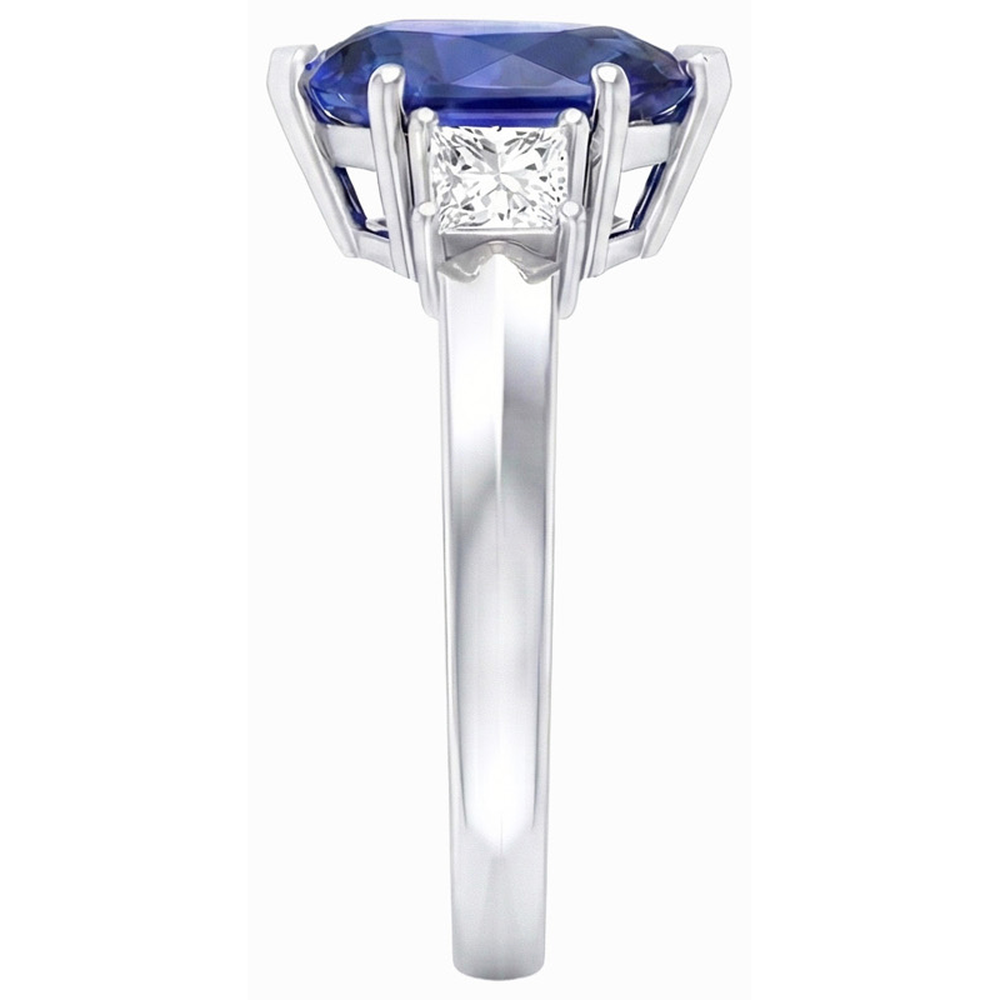 3 Stone Anniversary Ring Pear Ceylon Sapphire & Natural Earth Mined DIAMOND ( NOT LAB GROWN )s 3.50 Carats