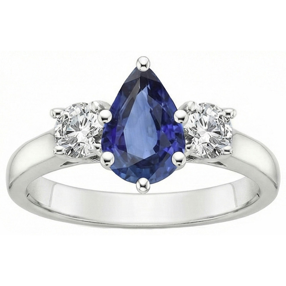natural round sapphire 4.50ct ring side angle