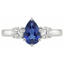 natural round sapphire 4.50ct ring top view