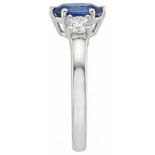 natural round sapphire 4.50ct ring profile view