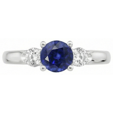 natural round sapphire 1.75ct ring side angle