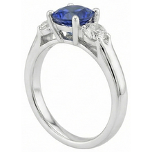 natural round sapphire 1.75ct ring profile view