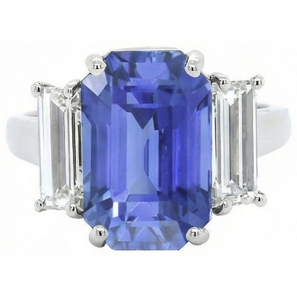 natural emerald sapphire 4ct ring close up detail