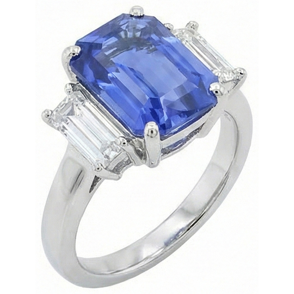 natural emerald sapphire 4ct ring side angle