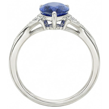 natural round sapphire 3.25ct ring side angle