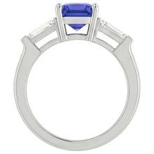 natural emerald sapphire 1.75ct ring profile view