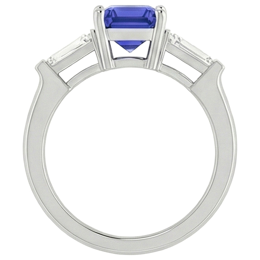 natural emerald sapphire 1.75ct ring profile view