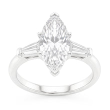 3 Stone Baguette & Marquise Old Cut Natural Earth Mined Diamond Ring 4.50 Carats