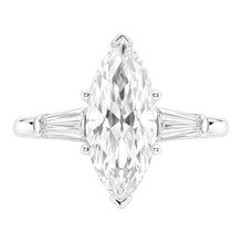 3 Stone Baguette & Marquise Old Cut Natural Earth Mined Diamond Ring 4.50 Carats