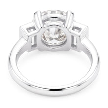 3 Stone Baguette & Round Old Miner Real Natural Earth Mined Diamond Ring 4.30 Carats 14K Gold