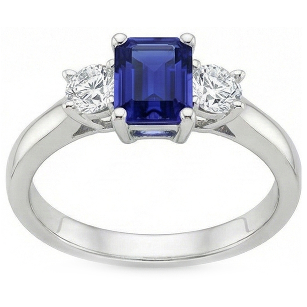 natural emerald sapphire 2.50ct ring close up detail