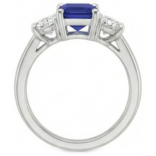 natural emerald sapphire 2.50ct ring on white background