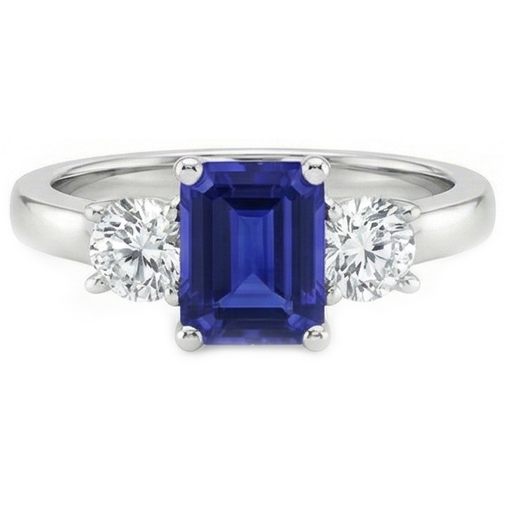 natural emerald sapphire 2.50ct ring side angle