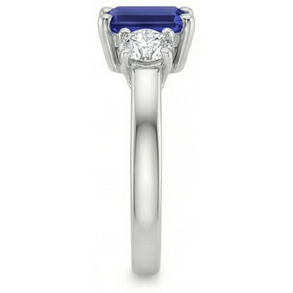 natural emerald sapphire 2.50ct ring profile view