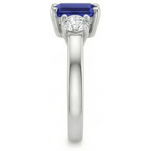 natural emerald sapphire 2.50ct ring profile view