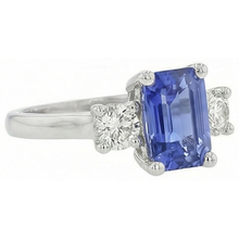 natural emerald sapphire 2.50ct ring front view
